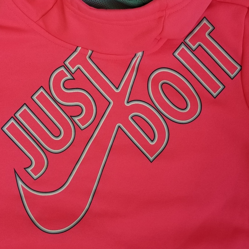 NIKE Youth Girls Neon Pink Logo Hoodie Size S Y - Picture 4 of 5